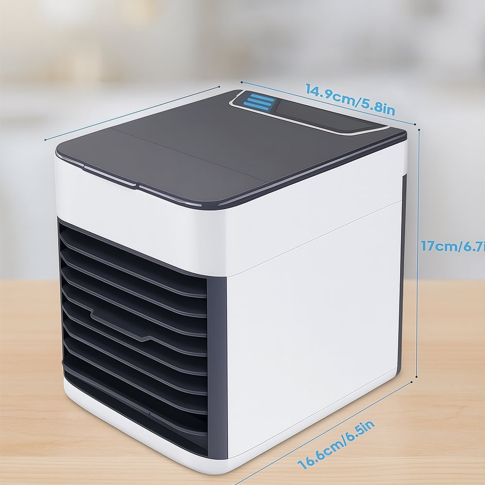 KoelBreeze Mini Luchtkoeler – Draagbare USB Aircooler met 3-in-1 Functie en LED