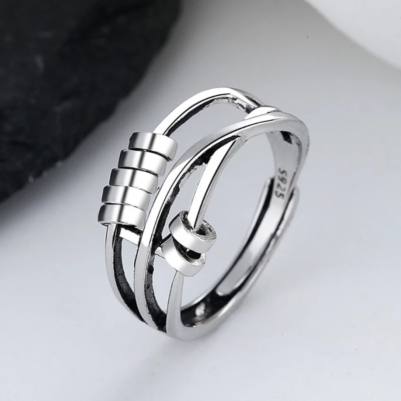 Zensura Spinner Ring – Verstelbare Anti-Stress Ring van 925 Zilver tegen Onrust en Angstgevoelens