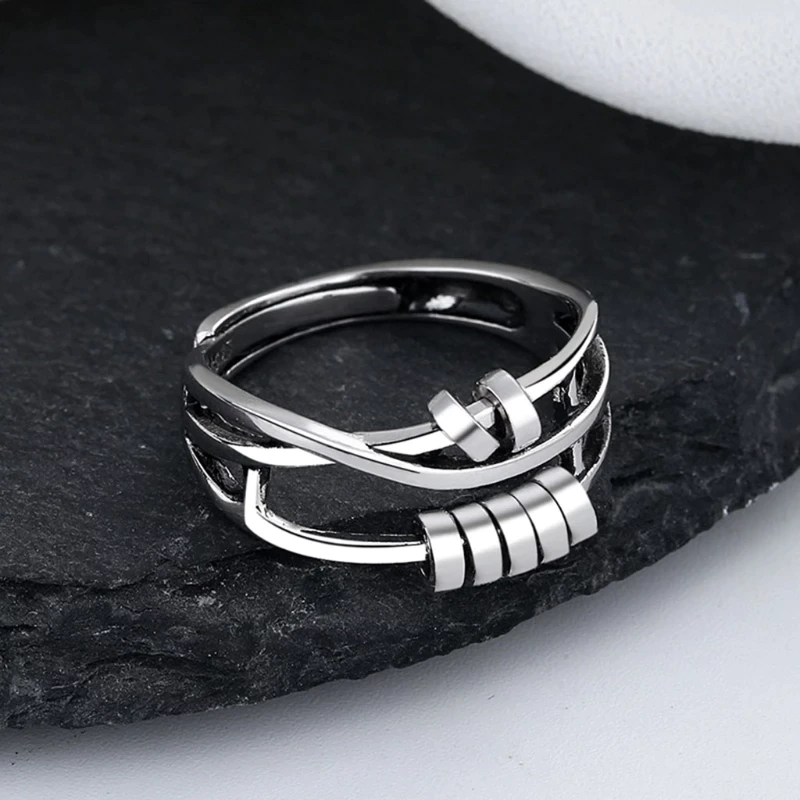Zensura Spinner Ring – Verstelbare Anti-Stress Ring van 925 Zilver tegen Onrust en Angstgevoelens