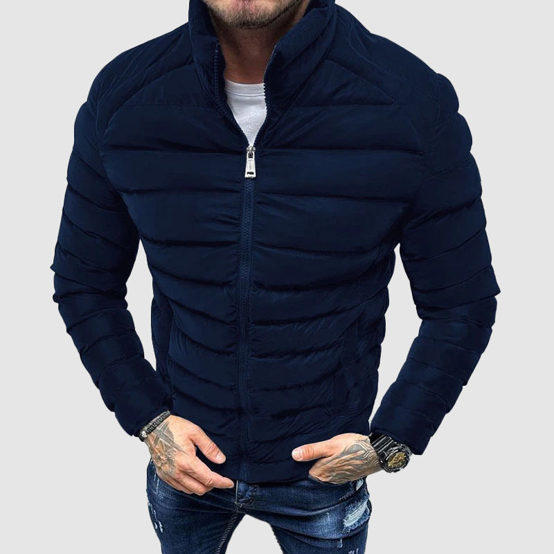 UrbanShield Heren Pufferjas – Slim Fit Winterjas met Hoge Kraag