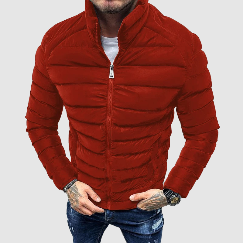 UrbanShield Heren Pufferjas – Slim Fit Winterjas met Hoge Kraag