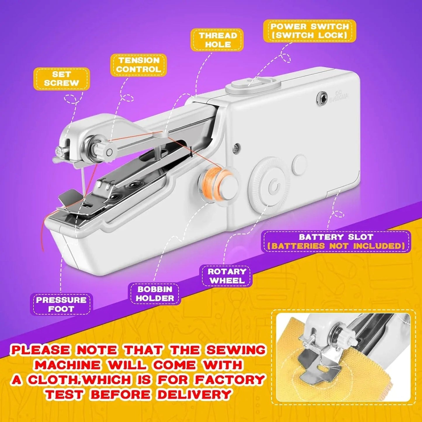 Stitchmatic Mini Naaimachine – Draagbare Elektrische Naaimachine voor Thuis en Onderweg