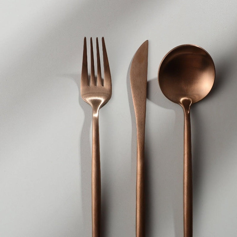 Minimalistisch Bestekset 20-Delig - RVS met Gouden Coating