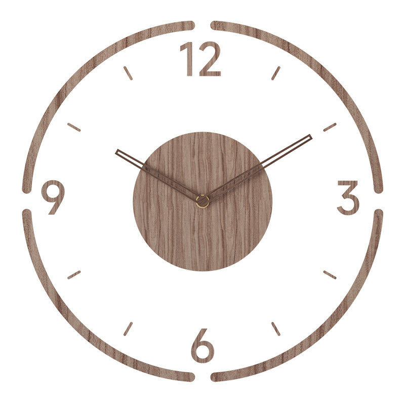 Noordse Stille Houten Wandklok – Minimalistisch Scandinavisch Ontwerp (14 Inch)