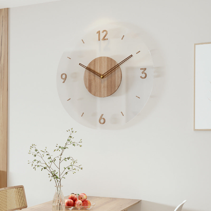 Noordse Stille Houten Wandklok – Minimalistisch Scandinavisch Ontwerp (14 Inch)