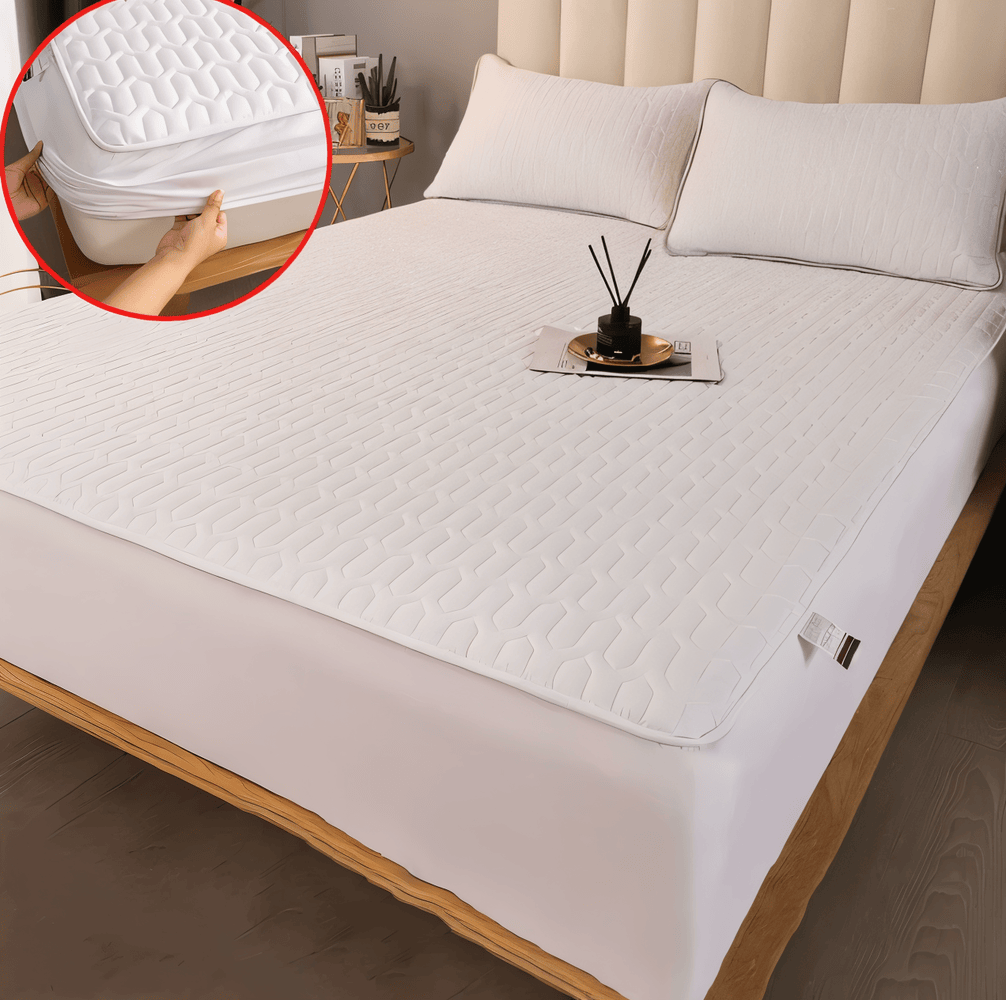 FlexiBed Matrasbeschermer – Waterdicht, Ademend & Wasbaar met Elastische Pasvorm