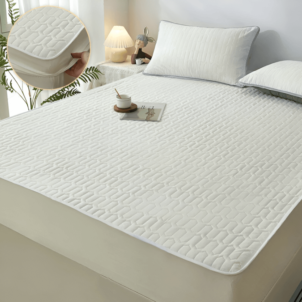 FlexiBed Matrasbeschermer – Waterdicht, Ademend & Wasbaar met Elastische Pasvorm