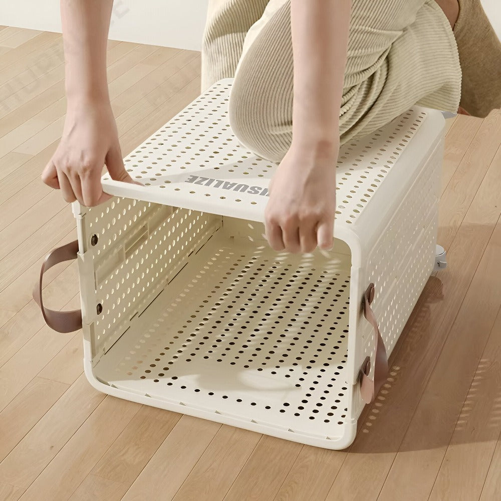 RollEase Opvouwbare Wasmand – Met Wielen, Compact & Duurzaam voor Eenvoudig Transport