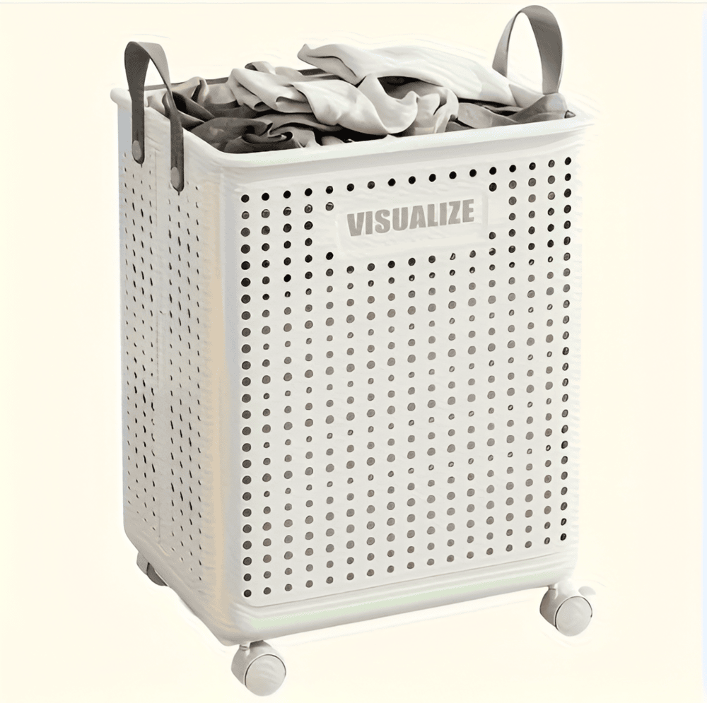 RollEase Opvouwbare Wasmand – Met Wielen, Compact & Duurzaam voor Eenvoudig Transport
