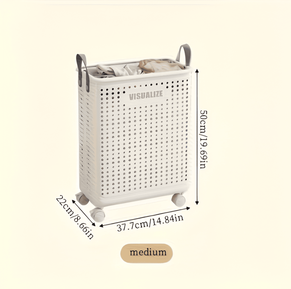 RollEase Opvouwbare Wasmand – Met Wielen, Compact & Duurzaam voor Eenvoudig Transport