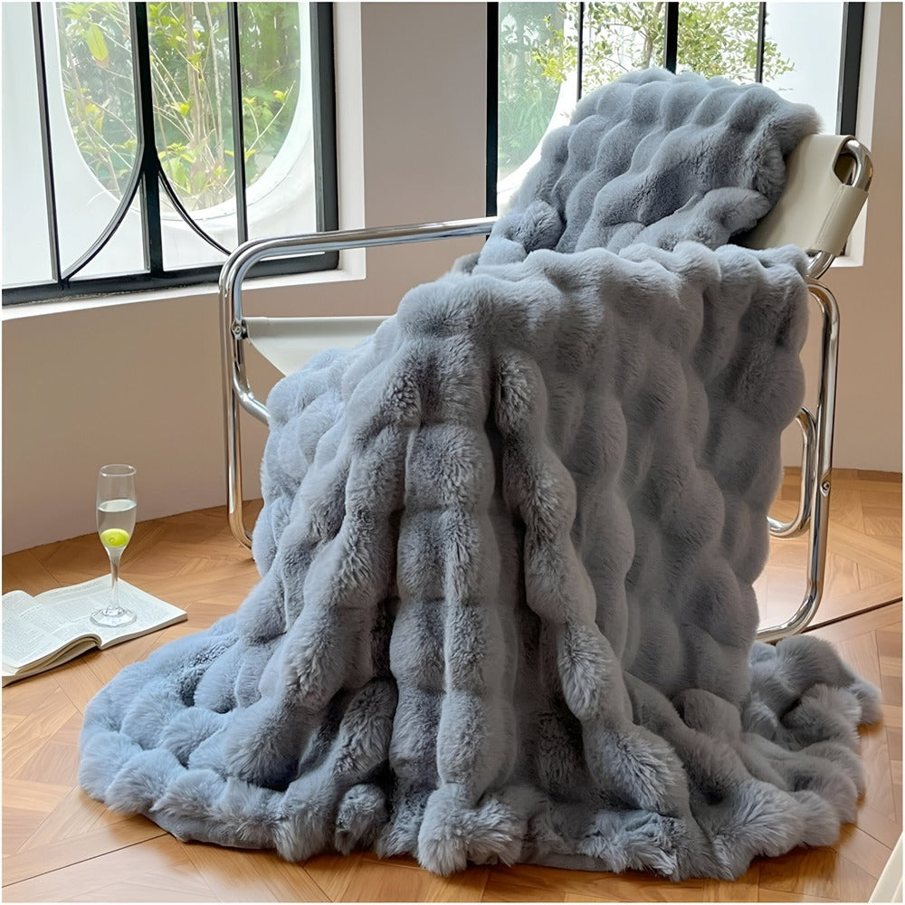 Pluizig Nepbont Reiskleed – Zachte en Wasbare Fleece Deken