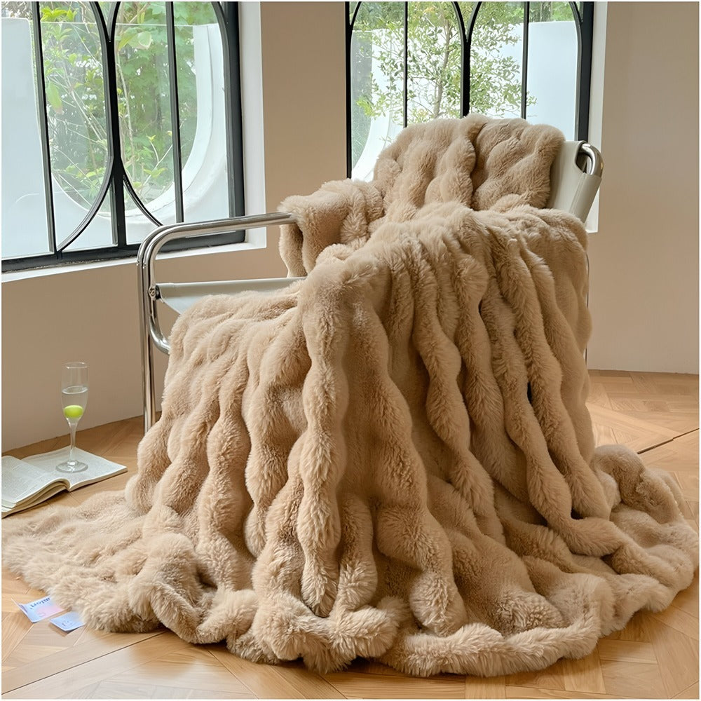 Pluizig Nepbont Reiskleed – Zachte en Wasbare Fleece Deken