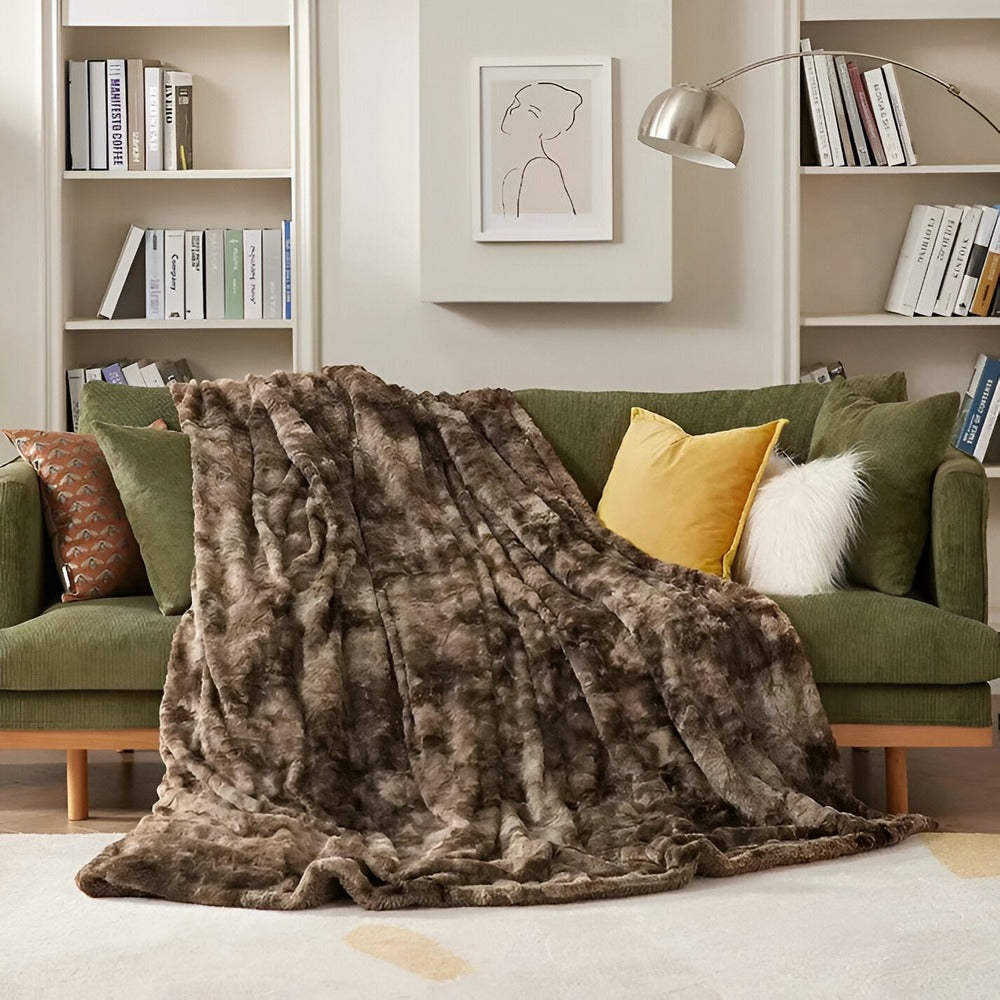 Zachte Velours Winterdeken – Warme Coral Fleece Deken in Batikstijl