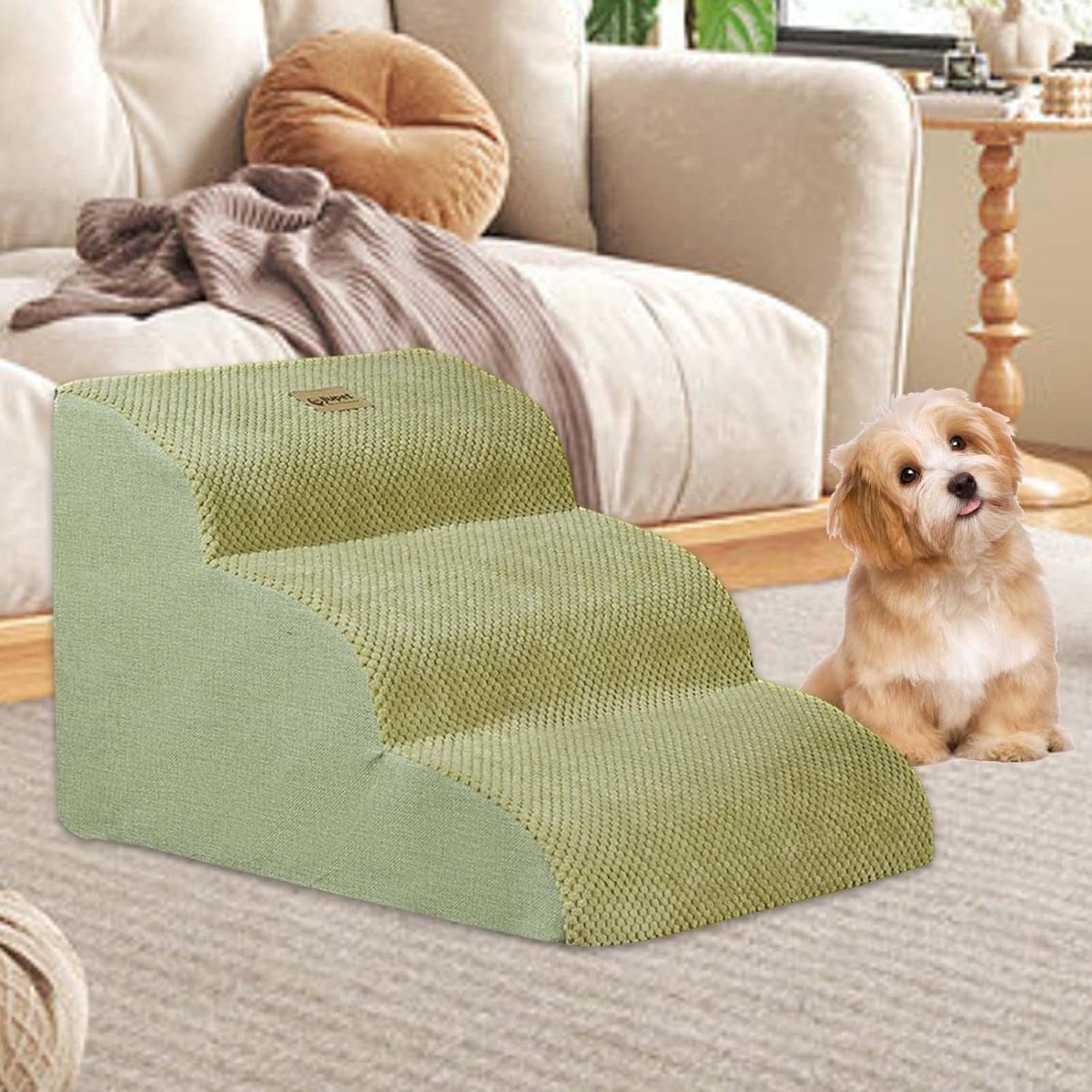 PetComfort Geheugenfoam Honden Trappen – Comfortabel en Veilig voor Kleine, Oude en Gewonde Honden met Antislip Basis en Wasbare Hoes