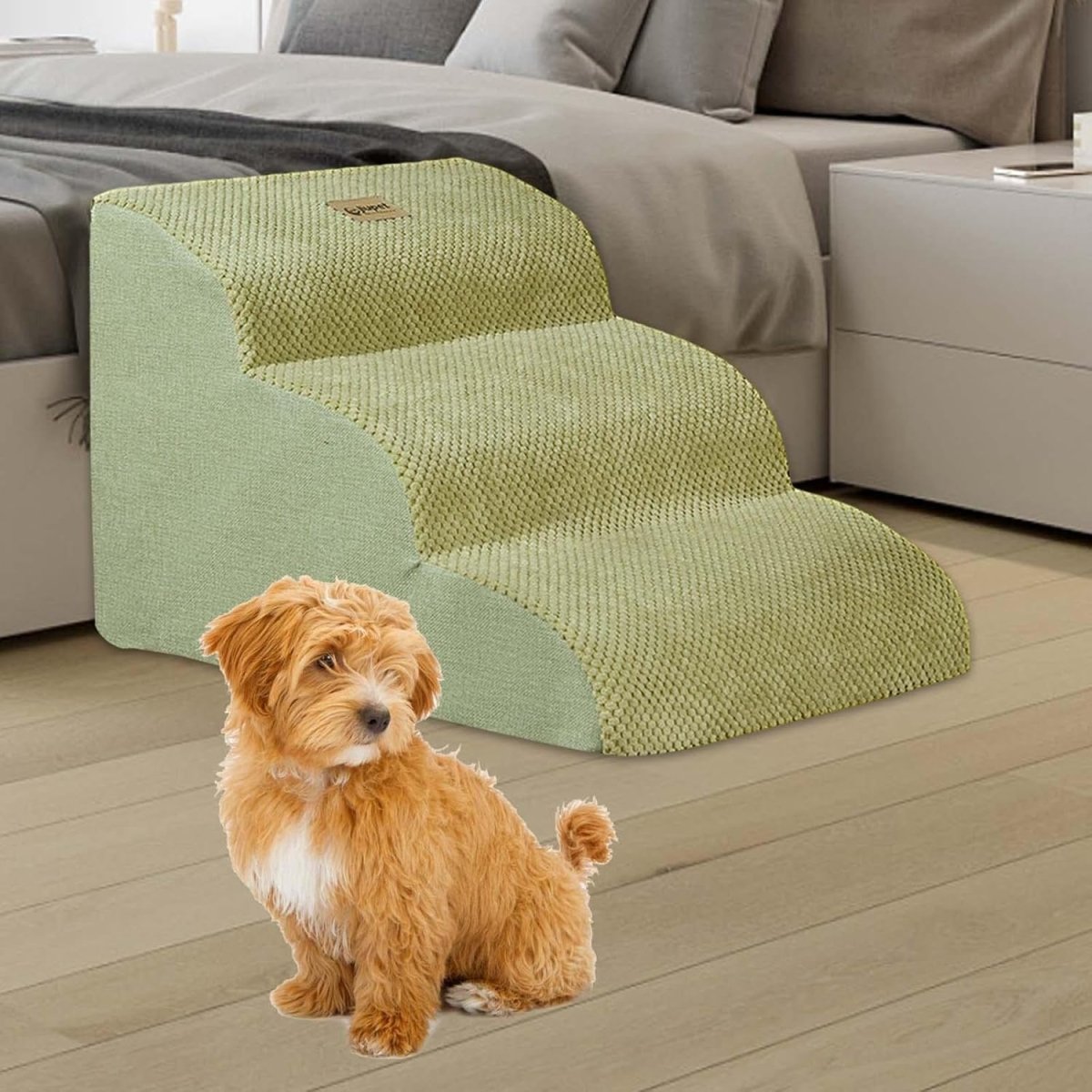 PetComfort Geheugenfoam Honden Trappen – Comfortabel en Veilig voor Kleine, Oude en Gewonde Honden met Antislip Basis en Wasbare Hoes