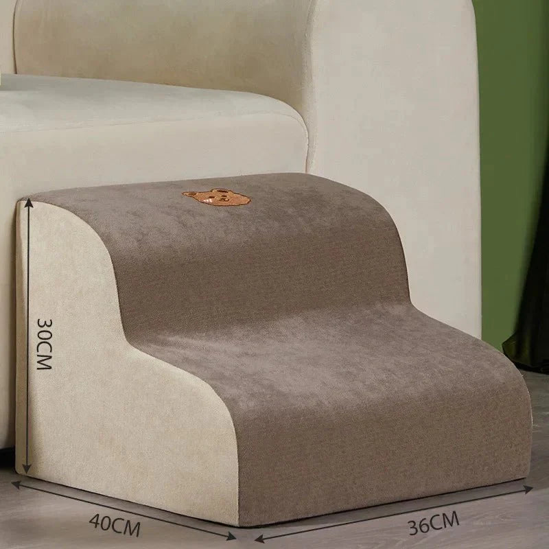 PetComfort Geheugenfoam Honden Trappen – Comfortabel en Veilig voor Kleine, Oude en Gewonde Honden met Antislip Basis en Wasbare Hoes
