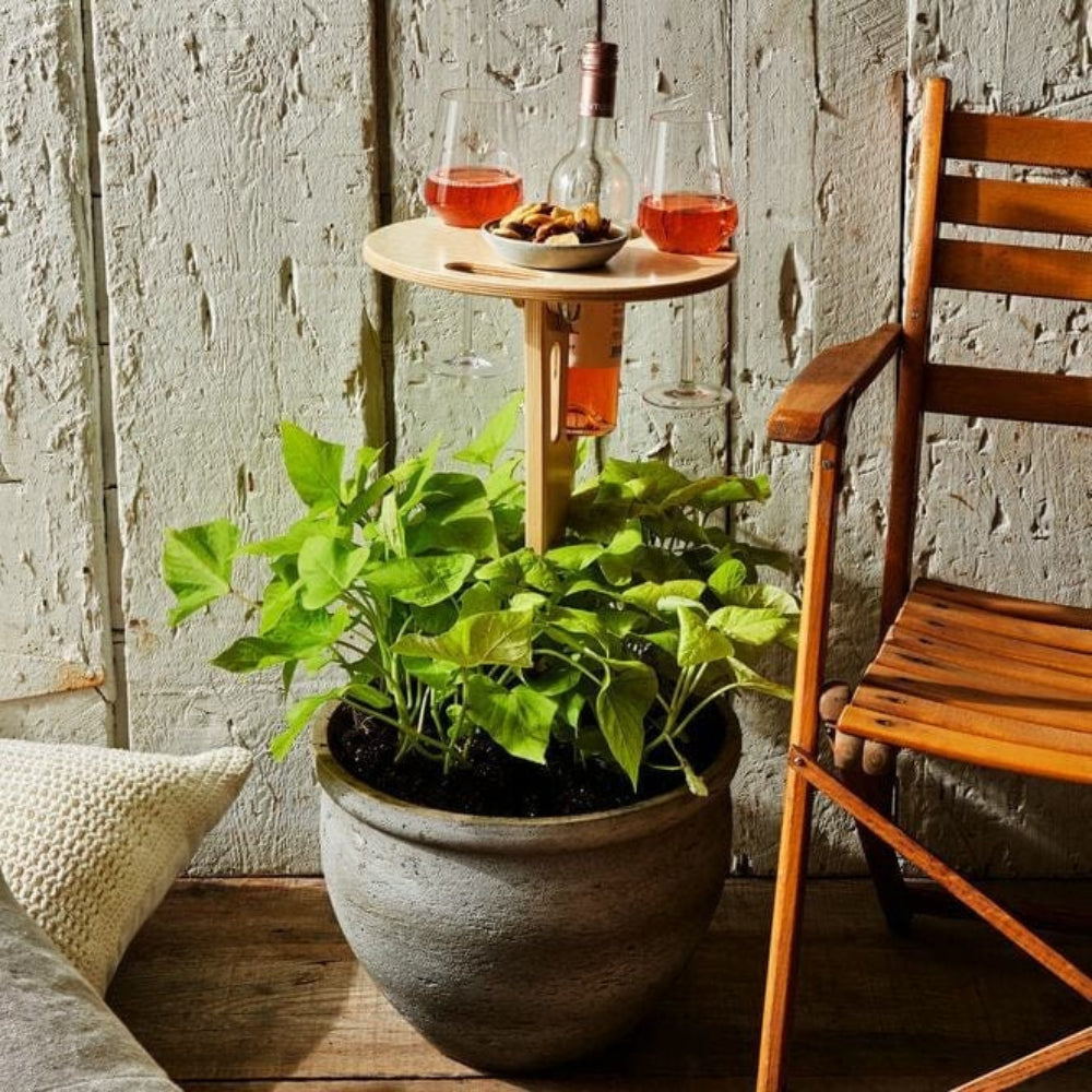 Picky Opvouwbare Wijnpicknicktafel – Compact Houten Buitenmeubel met Glashouders