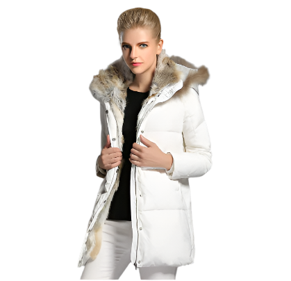 SnowLuxe Dames Winterjas – Gewatteerde Jas met Capuchon en Warme Pasvorm