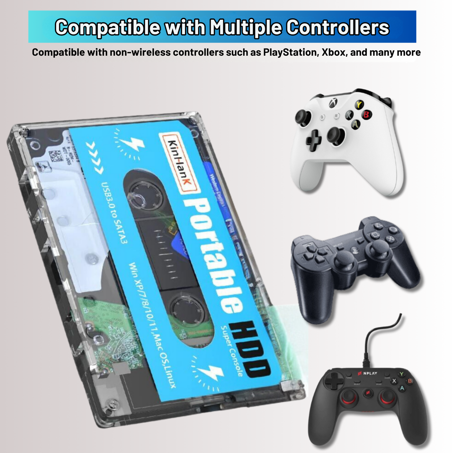 Retro Gaming Cassette - meer dan 100.000 games - plug and play! PS3, PS1, N64, WII++