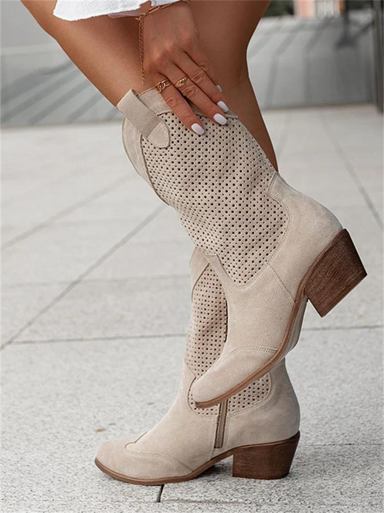 Dames Western Laarzen van Leer – Middelhoge Cowboystijl met Comfortvoering Model Alvara