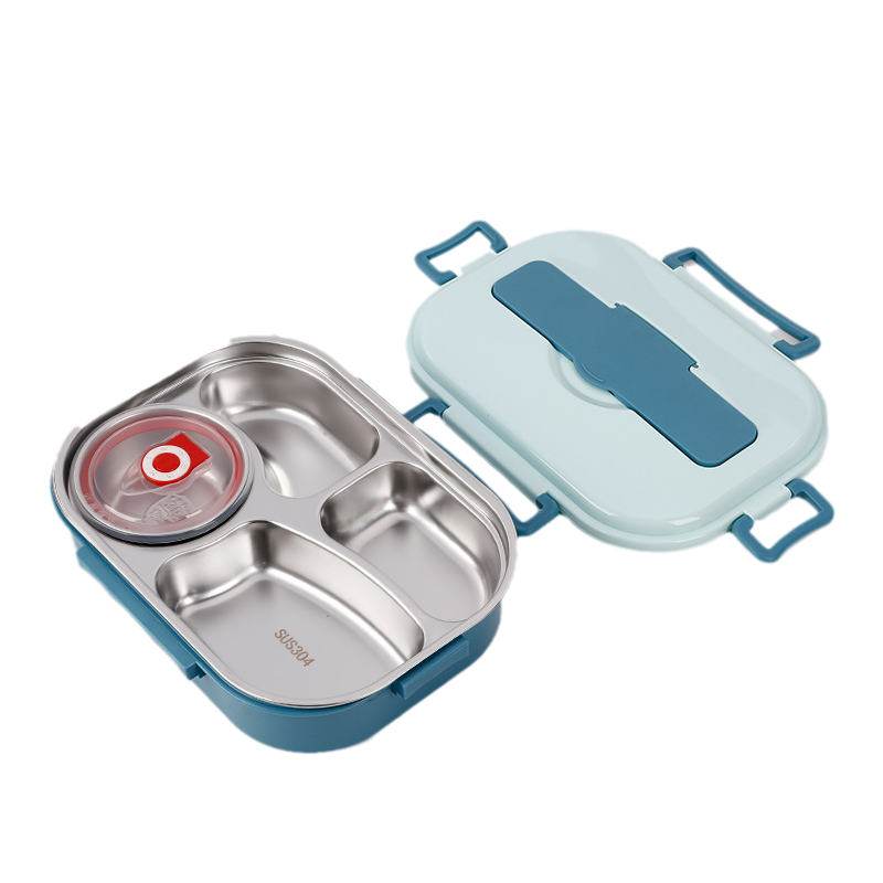 Roestvrijstalen thermobox - Roestvrijstalen interieur - 3 of 4 compartimenten met soepkom - Wandklok