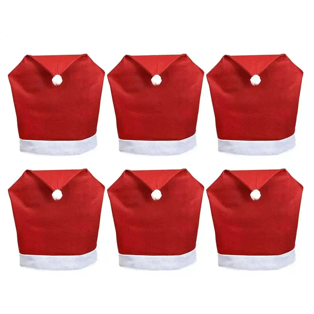 SantaSeat Kerst Stoelhoezen – Set van Decoratieve Stoelhoezen met Kerstman-ontwerp