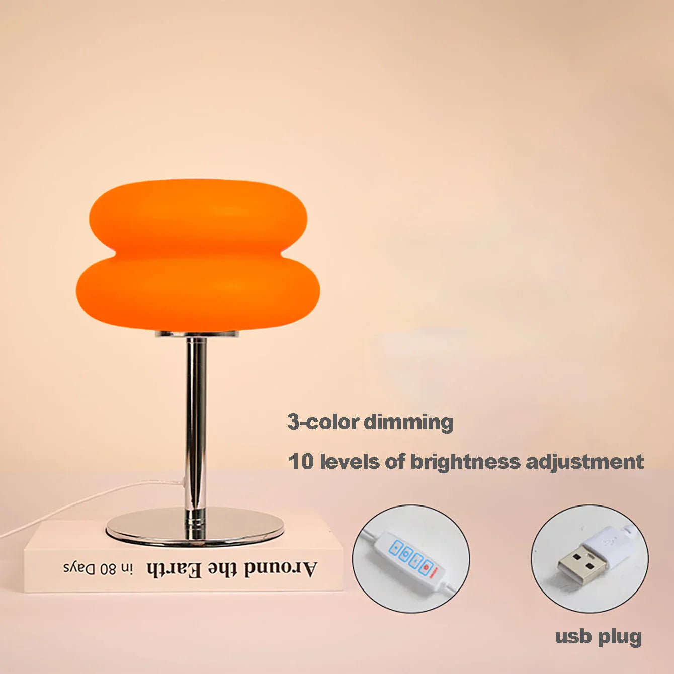 LumaTafel Driekleurige Dimbare Tafellamp – USB & 9 Helderheidsniveaus