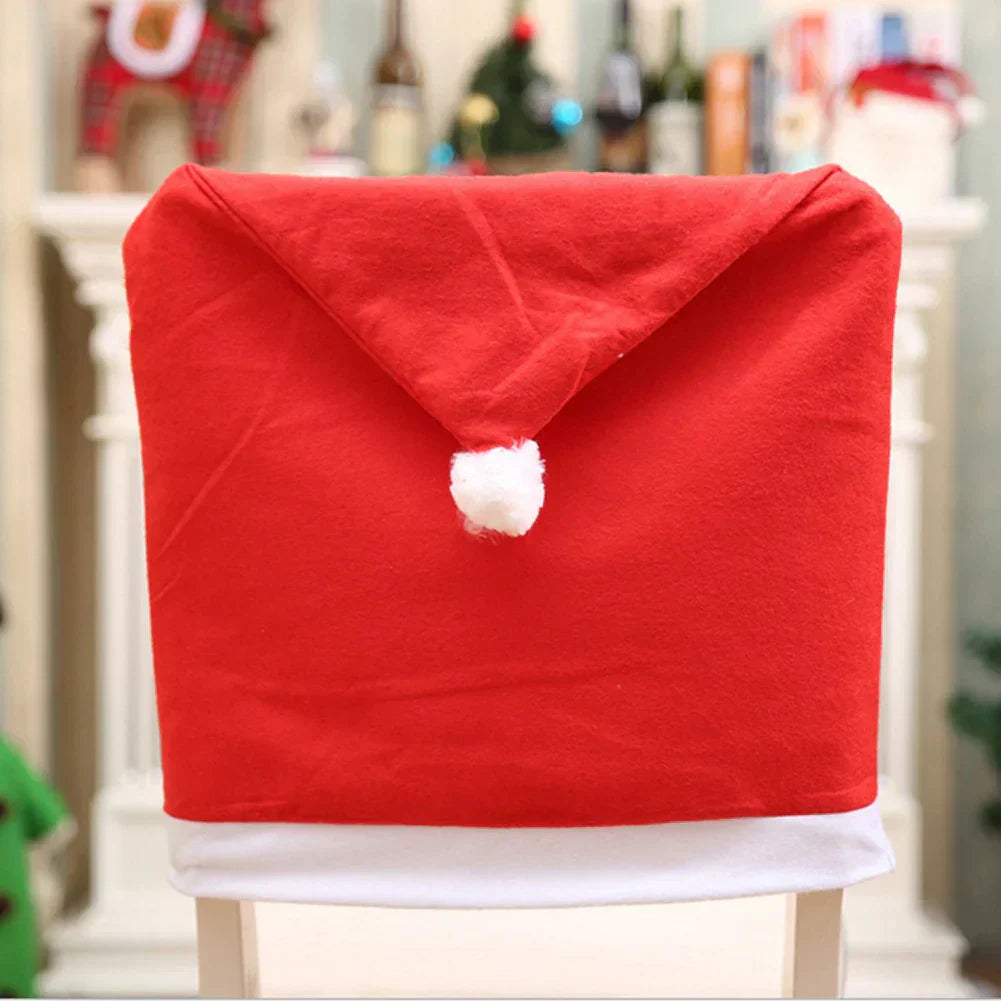 SantaSeat Kerst Stoelhoezen – Set van Decoratieve Stoelhoezen met Kerstman-ontwerp