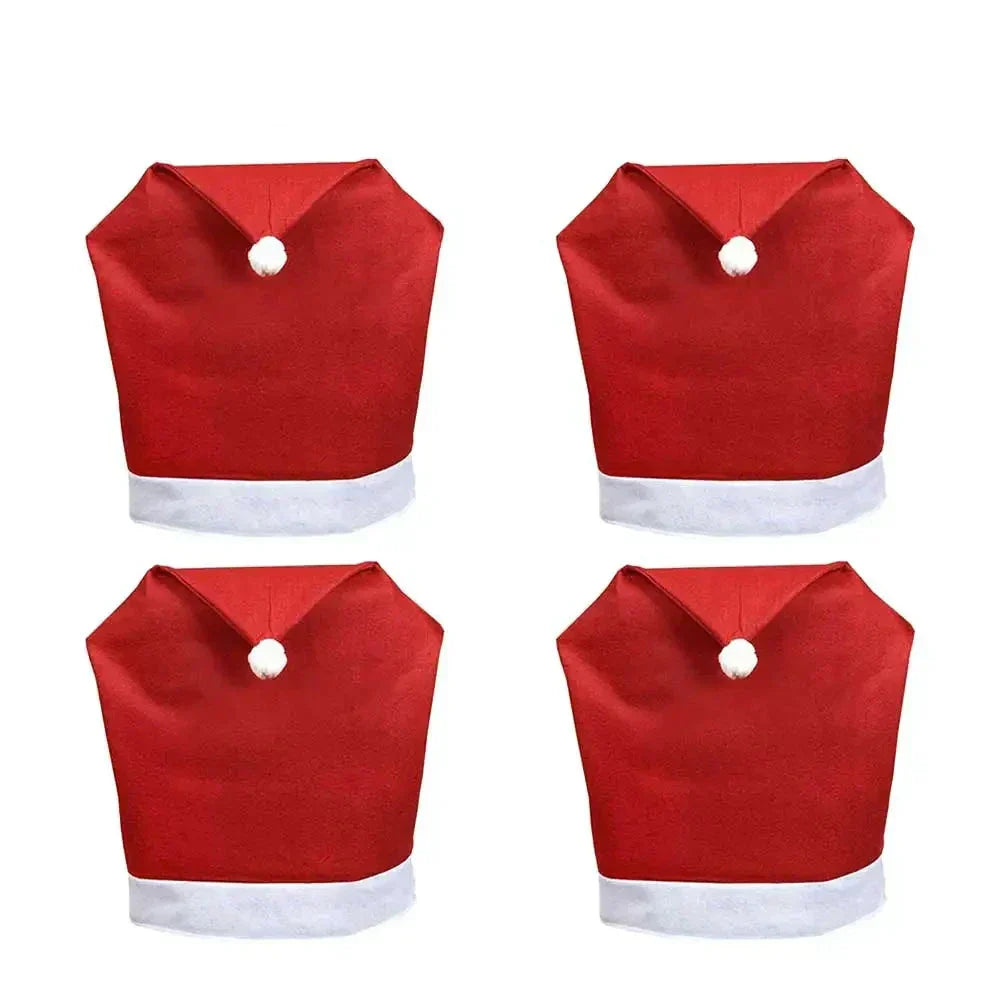 SantaSeat Kerst Stoelhoezen – Set van Decoratieve Stoelhoezen met Kerstman-ontwerp