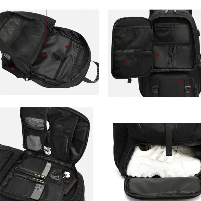 TechTrek Pro Explorer Rugzak met USB-poort – 50L-80L Reiscapaciteit