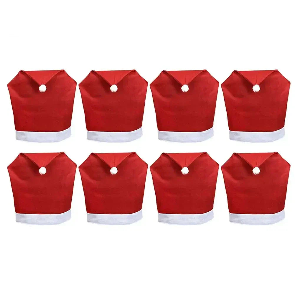 SantaSeat Kerst Stoelhoezen – Set van Decoratieve Stoelhoezen met Kerstman-ontwerp