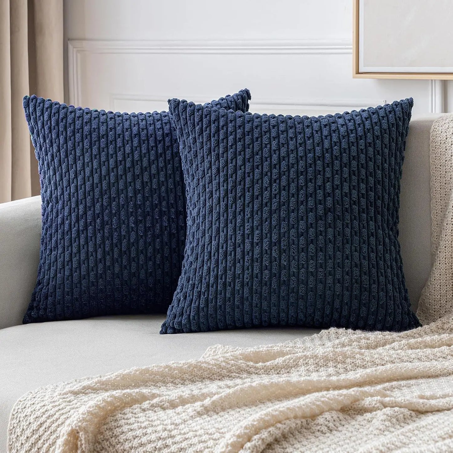 Boho Ribfluweel Kussenhoes – Stijlvolle Gestreepte Sierkussenhoes voor Bank of Bed