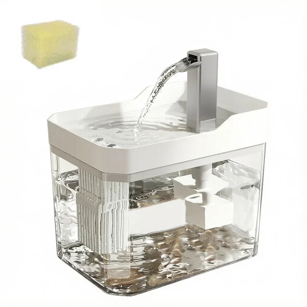 Circulerende Kattenwaterfontein met Filter - 1,5L Transparant