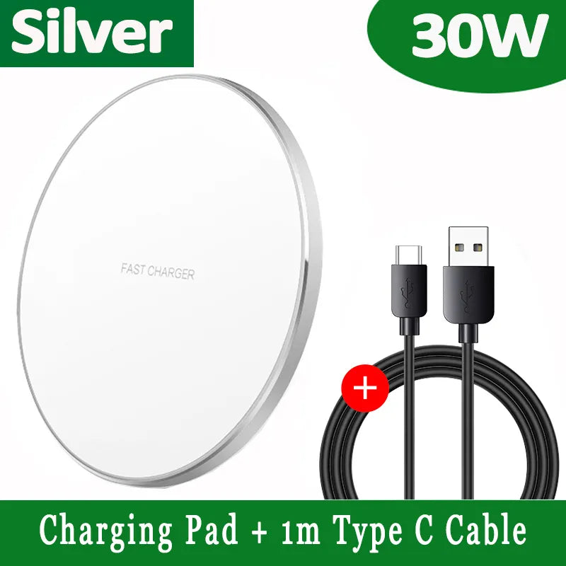 FDGAO 30W Snelle Draadloze Oplaadpad USB-C MagSafe - iPhone & Samsung