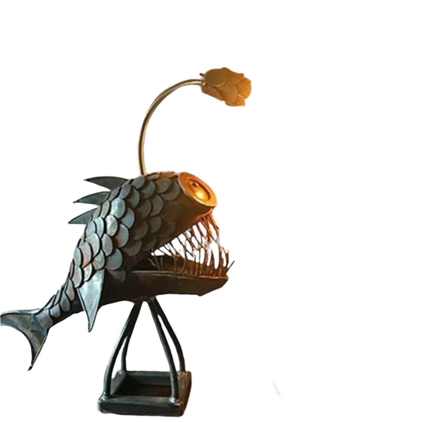 VissenLicht Tafellamp – Handgemaakte Verstelbare Lamp met Rustiek Visontwerp