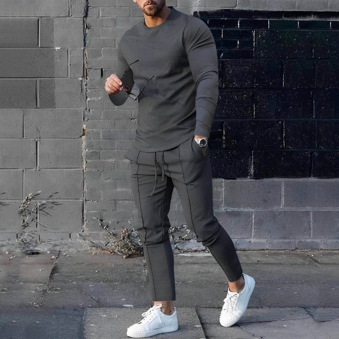 Comfortabele Heren Trainingsset – Lichtgewicht en Stijlvolle Outfit voor Herfst