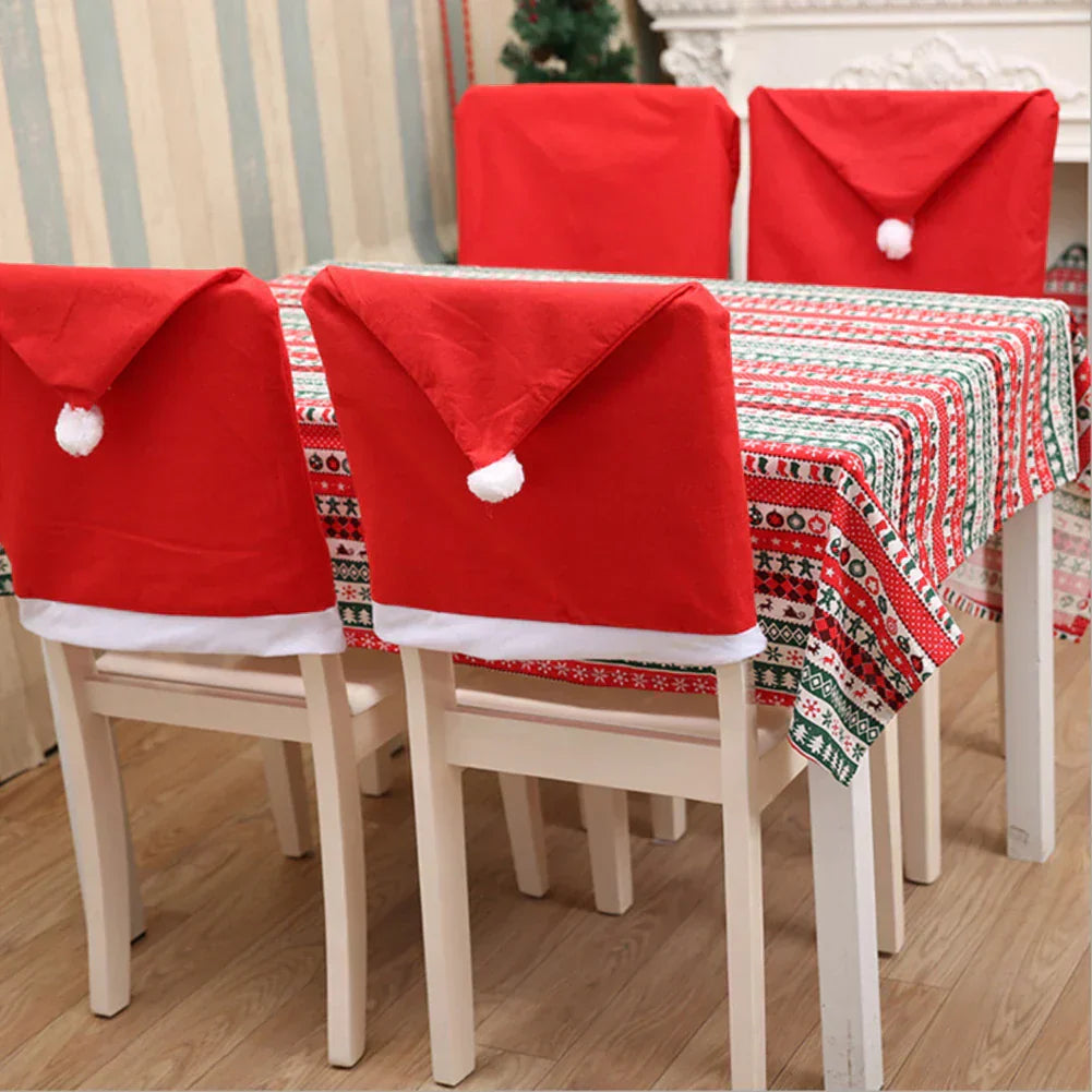 SantaSeat Kerst Stoelhoezen – Set van Decoratieve Stoelhoezen met Kerstman-ontwerp