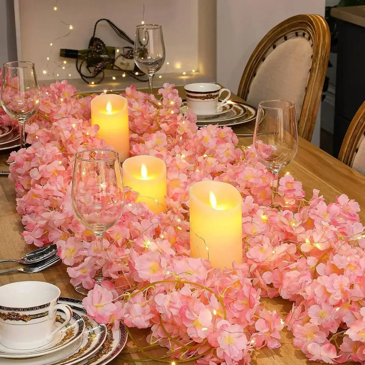 Romantische Bloesemlichtslinger 2m LED Kunstbloemen Sfeerverlichting
