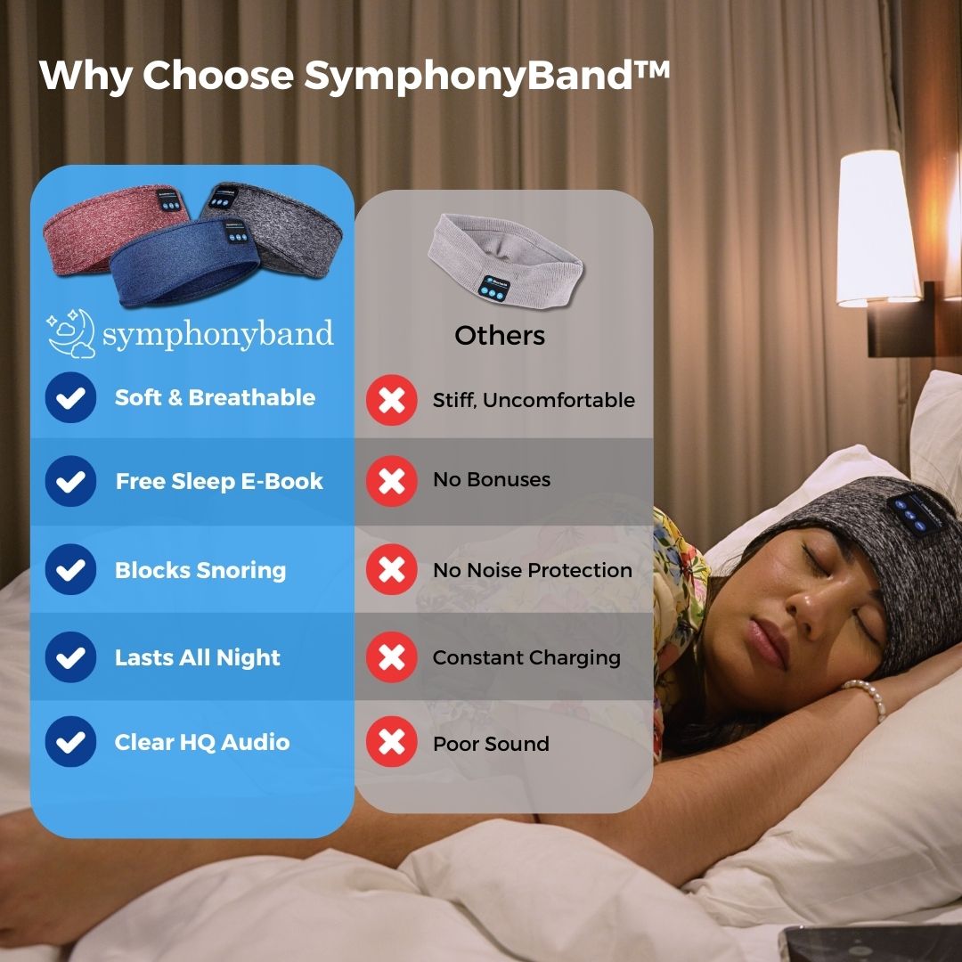 SymphonyBand Slaapband met Draadloze Koptelefoon – Comfortabel Slapen & Ontspannen