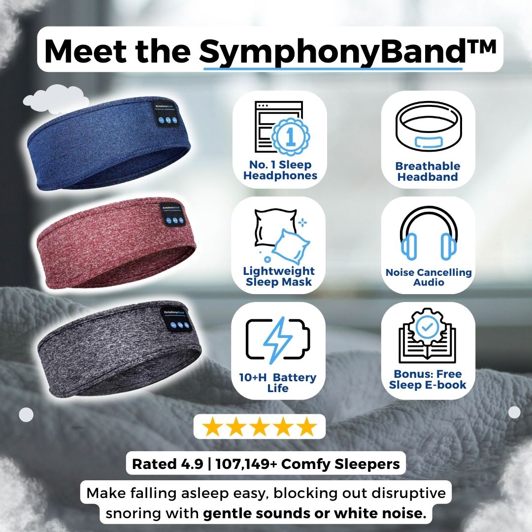 SymphonyBand Slaapband met Draadloze Koptelefoon – Comfortabel Slapen & Ontspannen