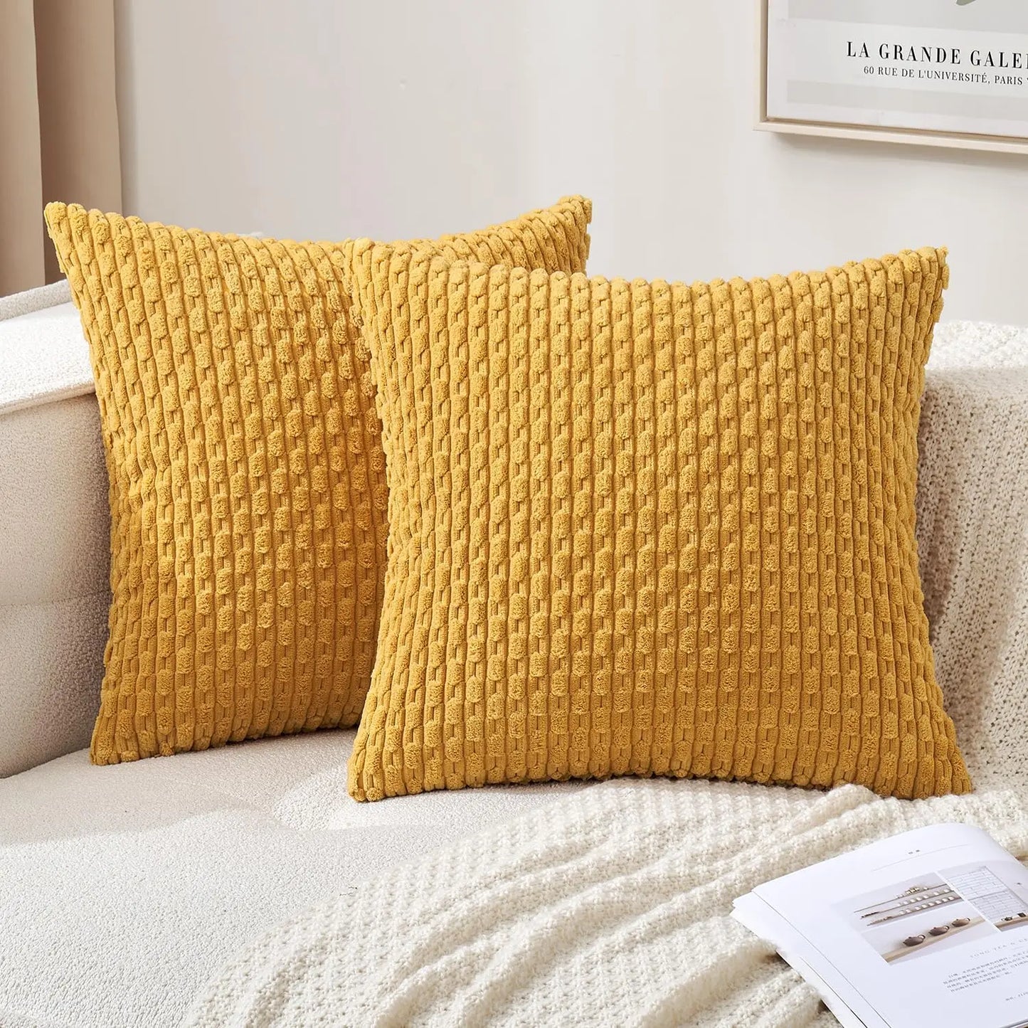 Boho Ribfluweel Kussenhoes – Stijlvolle Gestreepte Sierkussenhoes voor Bank of Bed
