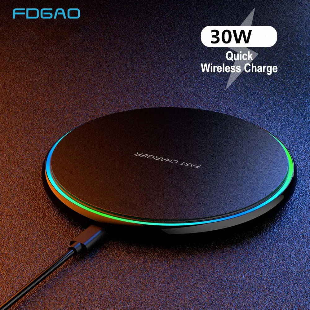 FDGAO 30W Snelle Draadloze Oplaadpad USB-C MagSafe - iPhone & Samsung