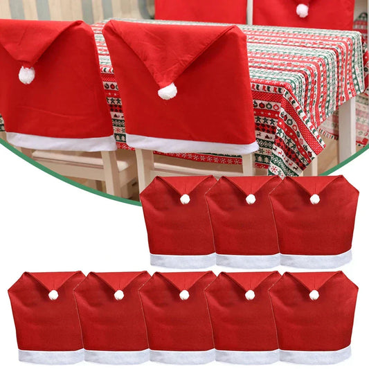 SantaSeat Kerst Stoelhoezen – Set van Decoratieve Stoelhoezen met Kerstman-ontwerp