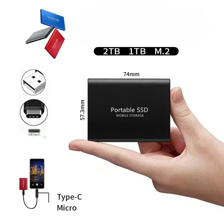 SpeedPro SSD 2TB Hoge Snelheid Opslag met USB-C 3.1