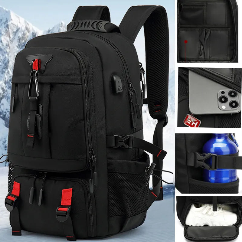 TechTrek Pro Explorer Rugzak met USB-poort – 50L-80L Reiscapaciteit