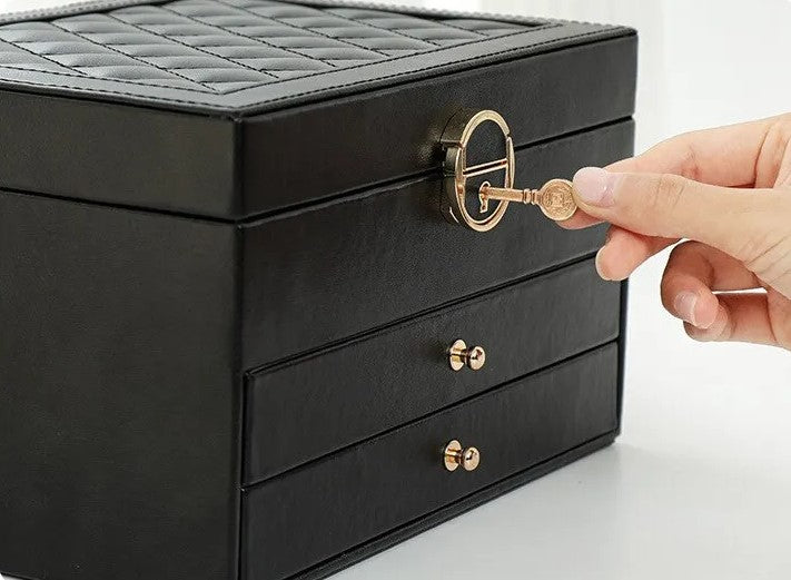 Videlia Luxe Sieradendoos – Meerdere lagen – Leren juwelendoos voor optimale sieradenopslag en bescherming
