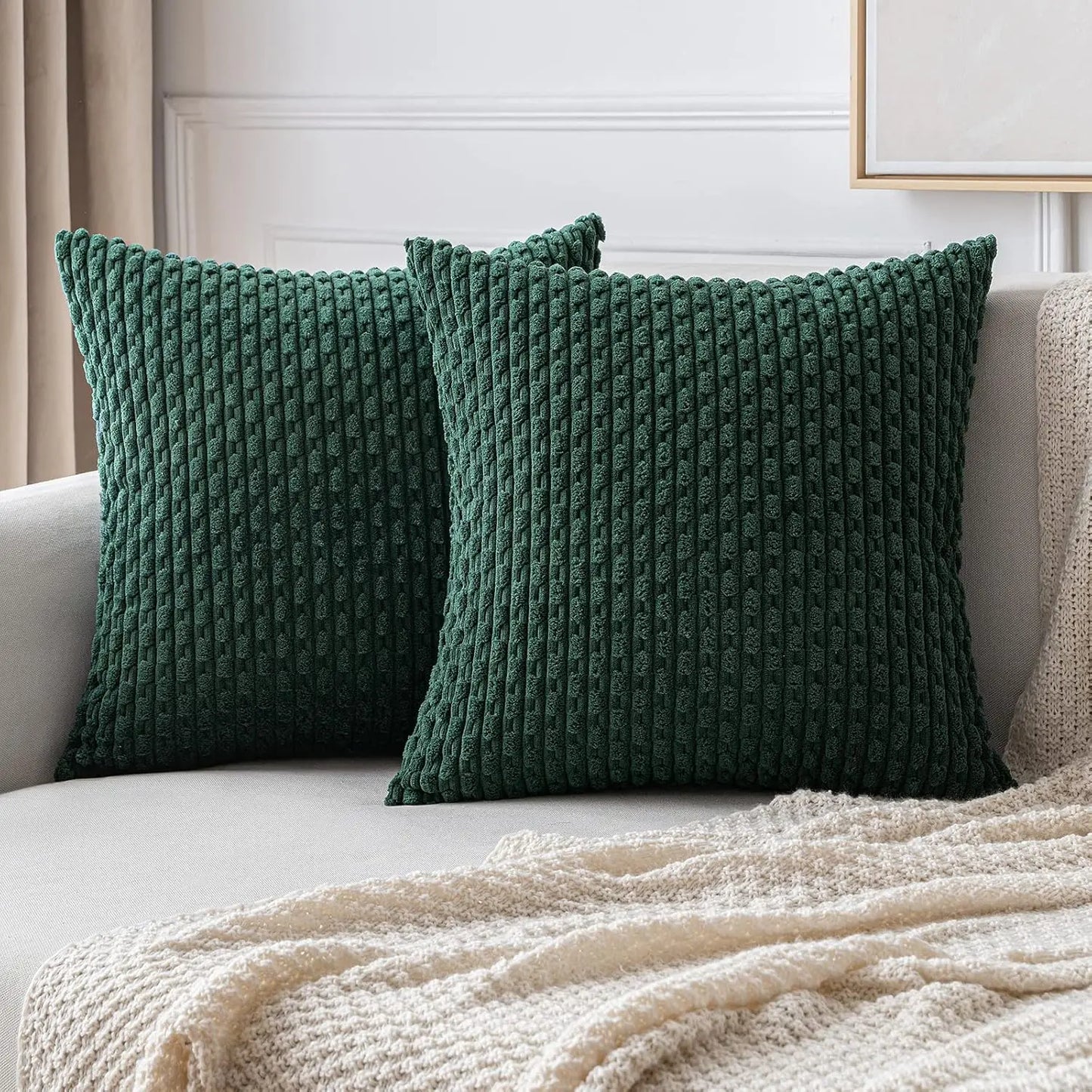 Boho Ribfluweel Kussenhoes – Stijlvolle Gestreepte Sierkussenhoes voor Bank of Bed
