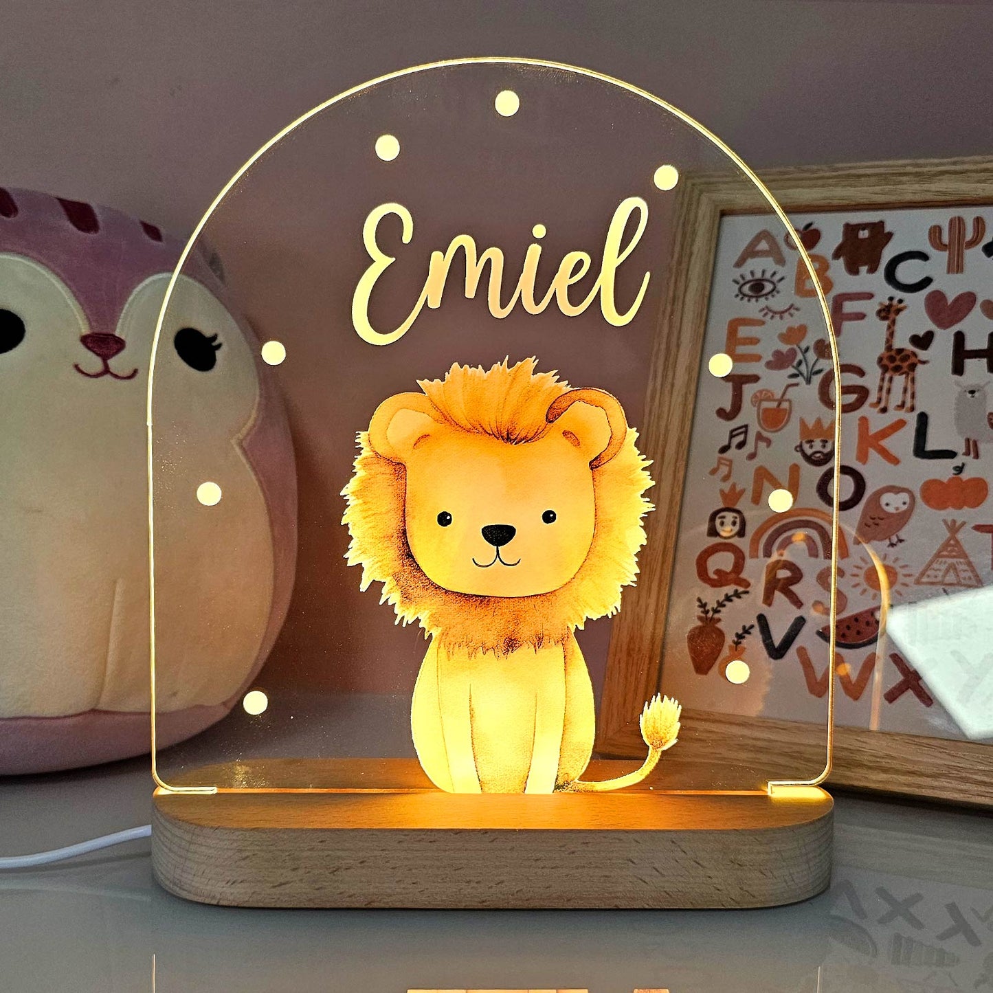 Schattig Dierennachtlampje met eigen naam