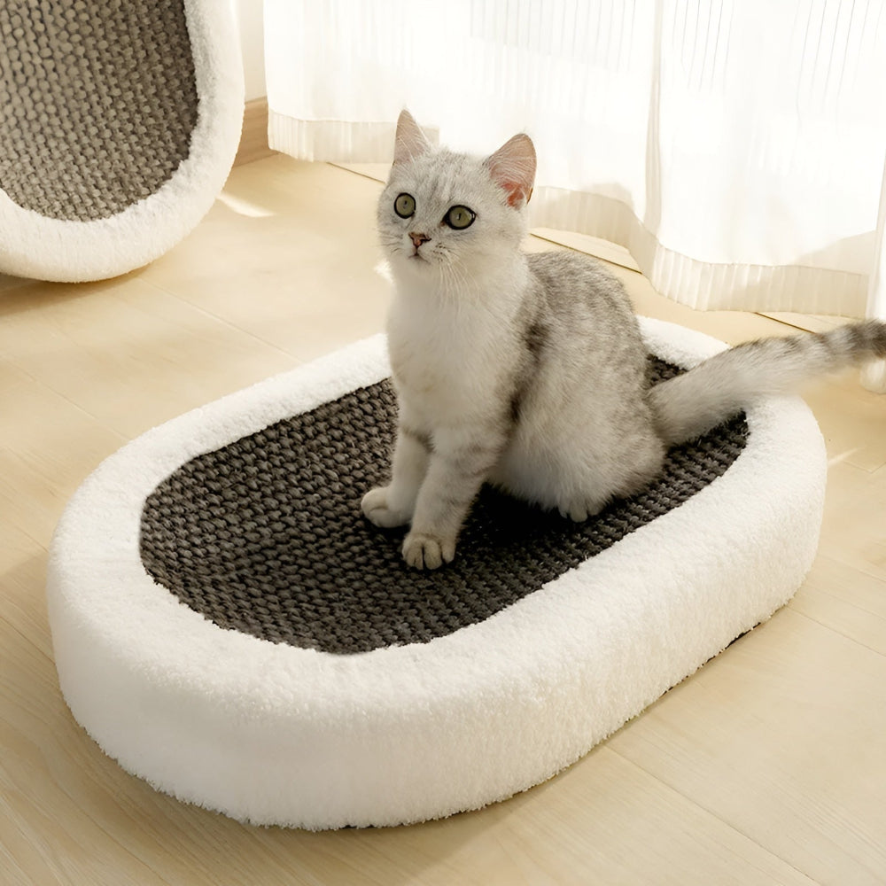 Luxe Kattenbed met Kraboppervlak – Pluche 2-in-1 Kattenmeubel