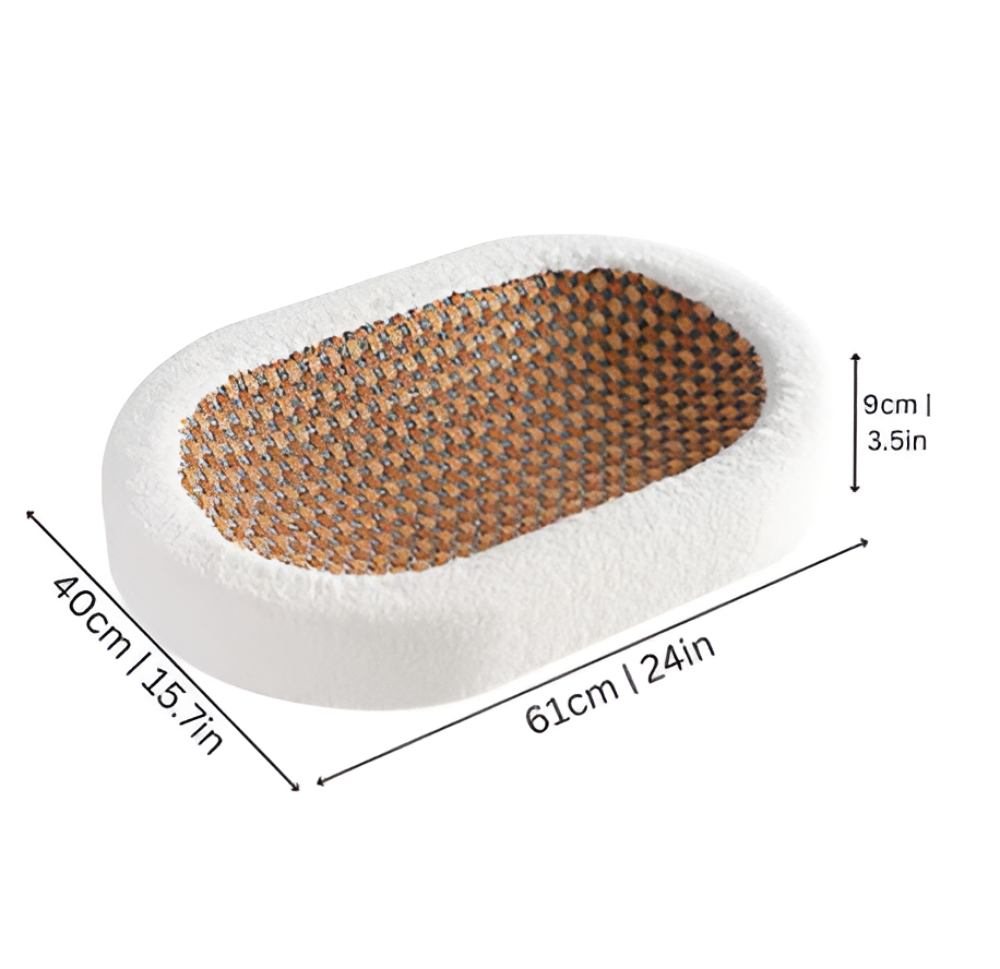 Luxe Kattenbed met Kraboppervlak – Pluche 2-in-1 Kattenmeubel